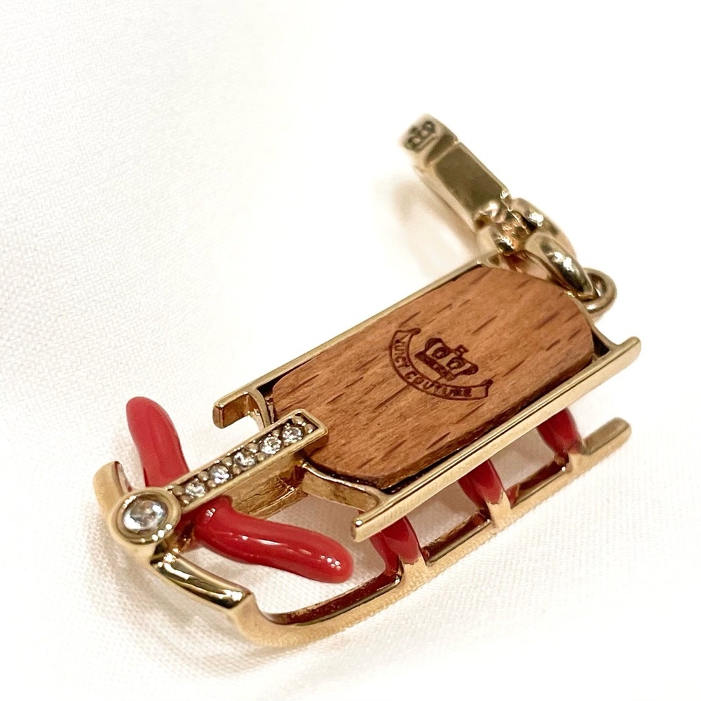 NIB JUICY Couture Vintage Mini Wood Top Bobsled Sled Charm 2005 Y2K Collectible